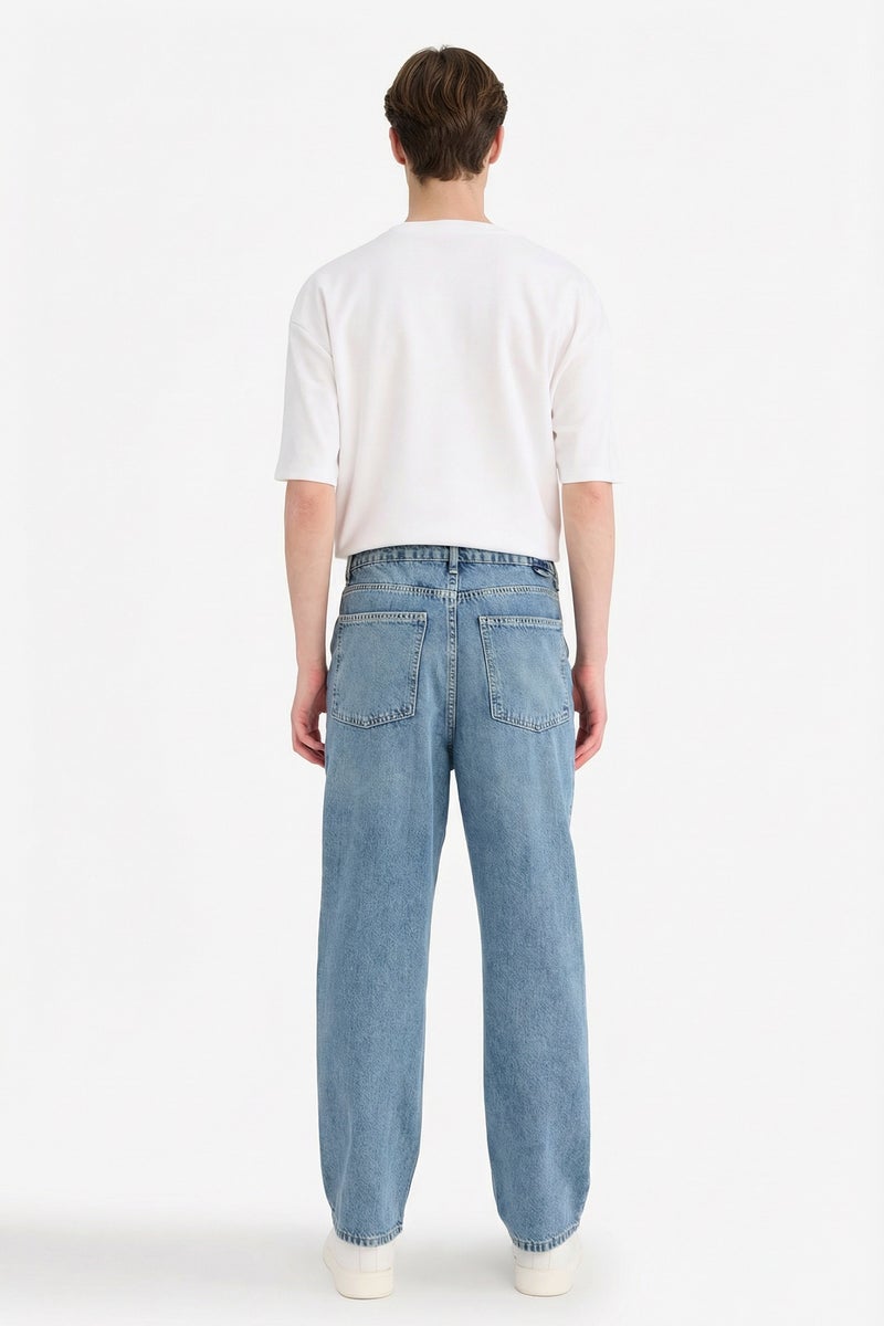 DeFacto Blue Man Baggy Fit Jeans Casual - Image 5